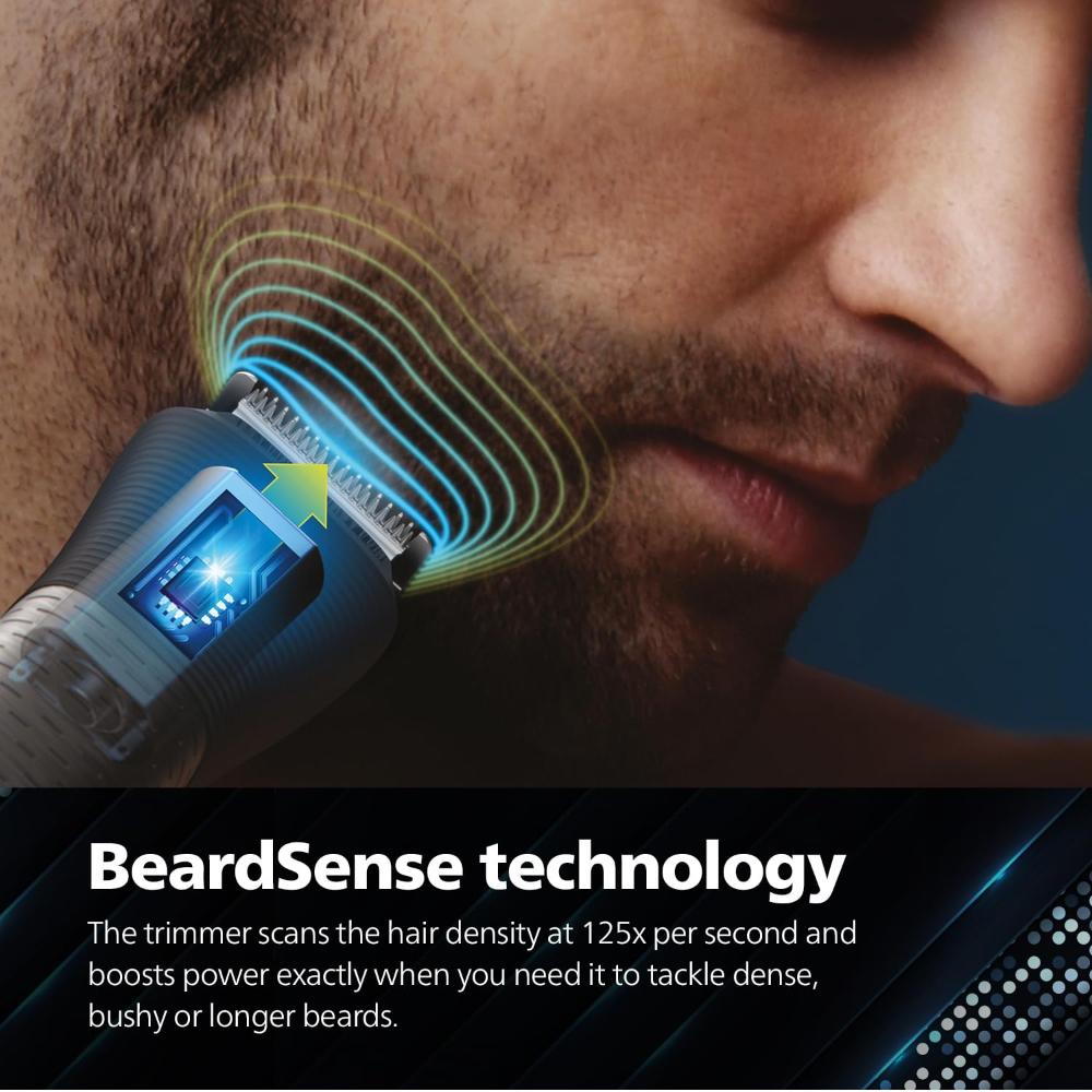 PHILIPS Series 7000 Multigroom Face, Body and Private Parts Patented Twin Trim Blades, 13 in 1 I Precision Trimming | 120 mins. runtime (MG7920/65)