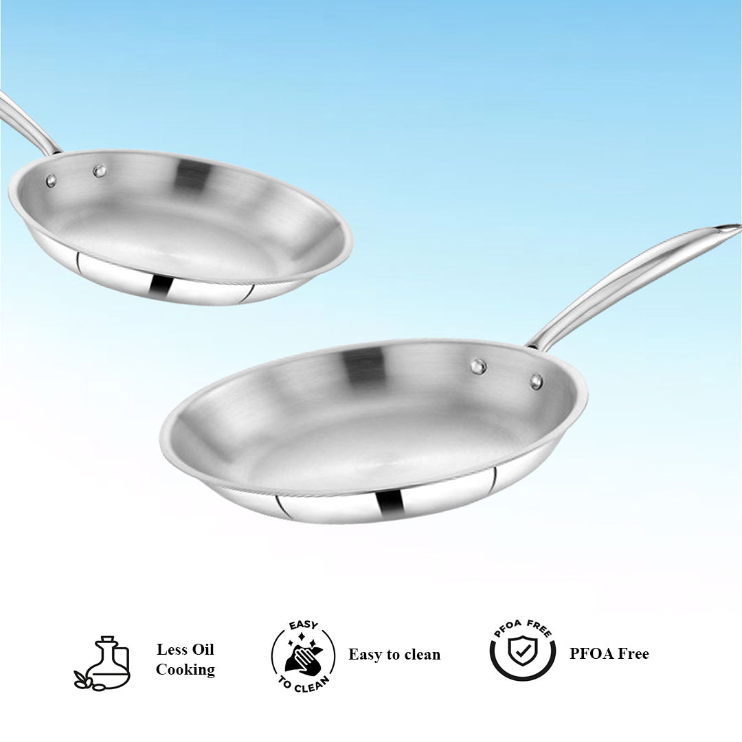 Maxima Triply Stainless Steel Frypan (Induction Friendly)