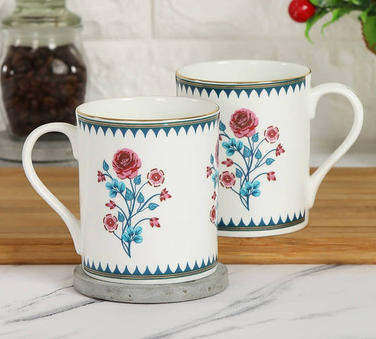 Claycraft India Circus Marine Opulence Coffee & Milk Mug Set of 2 (350ml)