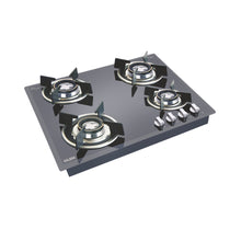 Glen 4 Burner Black Glass Hob Top 60