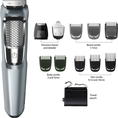 PHILIPS Series 5000 Multigroom, All in one Trimmer for Face, Head and Body 11 in 1, 75 min Runtime (MG3760/33)