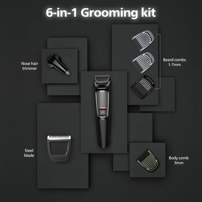 PHILIPS Series 3000 Multigroom, All in one Trimmer for Head and Body 6 in 1 | 60 min Runtime (MG3724/30)