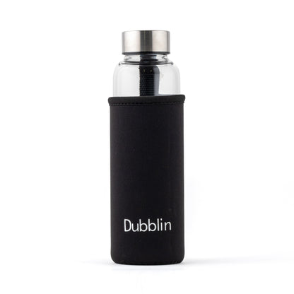 DUBBLIN Stream 400 Glass Bottle With Bag | Water Bottle with Protective bag | Glass Water Bottle
