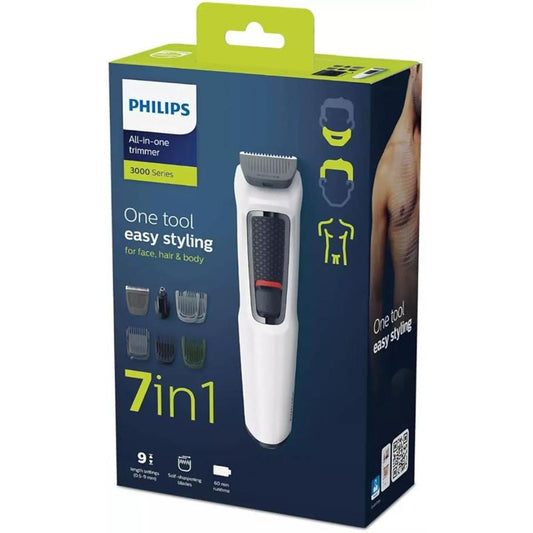 PHILIPS Series 3000 Multigroom, All in one Trimmer for Head and Body 7 in 1 | 60 min Runtime (MG3721/65)