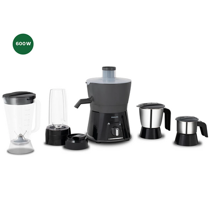 PHILIPS Viva Collection 1.25L Juicer Mixer Grinder | stainless steel, 3-step easy Juicing, 600W turbo motor (HL7580/00)