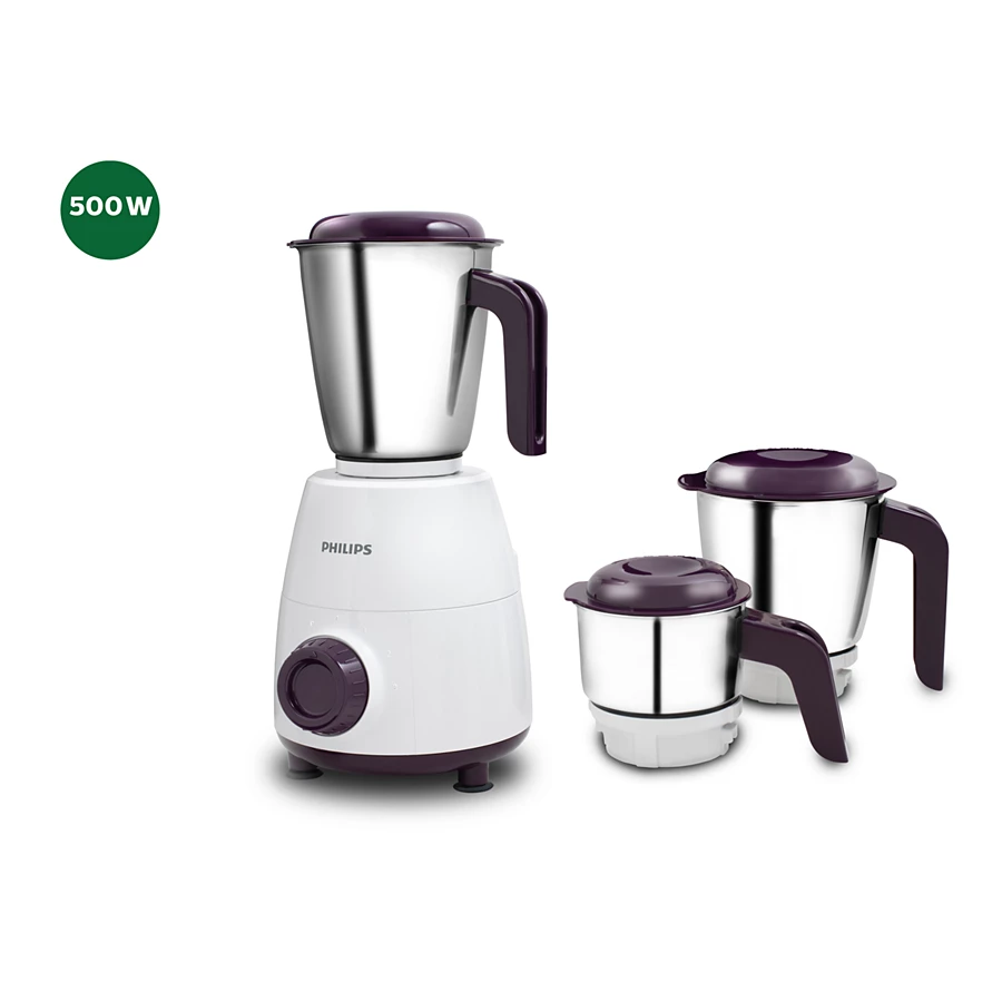 PHILIPS Daily Collection 500 W Mixer Grinder | Leak-proof Jars, Easy Grinding (HL7505/00)