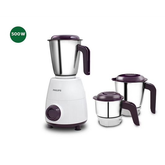 PHILIPS Daily Collection 500 W Mixer Grinder | Leak-proof Jars, Easy Grinding (HL7505/00)