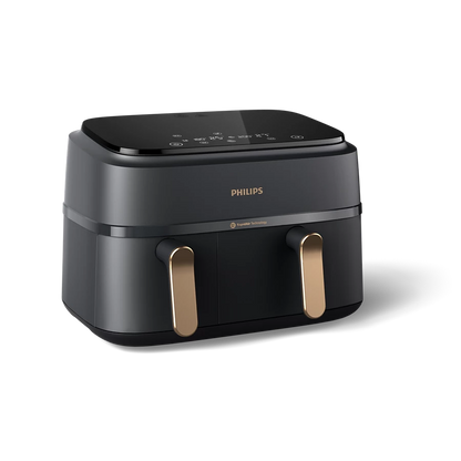 PHILIPS 3000 Series Airfryer Dual Basket | Cook Two Meals at Once, Crispy & Healthy with Rapid Air Technology (NA352/00)
