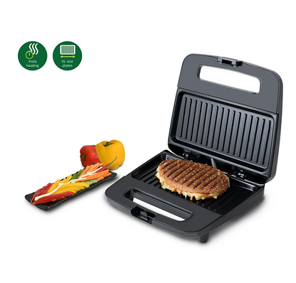 PHILIPS Viva Collection 1.8kg Panini Maker | XL size plates, Secured locking, Insta Heating & Non-stick plates (HD2289/00)