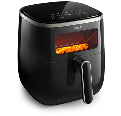 PHILIPS 5.6L Airfryer 3000 Series XL Digital Window | RapidAir Technology, See Through Cooking Window, Touch Screen Control (HD9257/80)