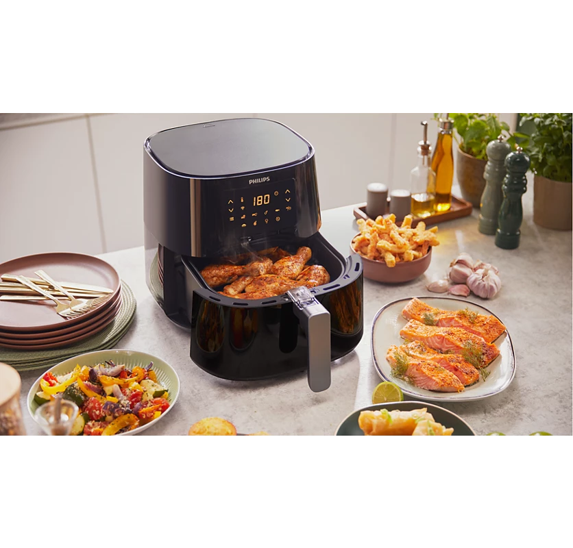 PHILIPS 5000 Series Connected XL 6.2L Airfryer | Rapid Air technology, 13-in-1 Cooking Function, Easy to use and clean | Perfect for less oily Food (HD9280/90)