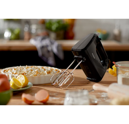 PHILIPS 300 W Daily Collection Mixer | Strip beaters & dough hooks, Lightweight (HR3705/10)