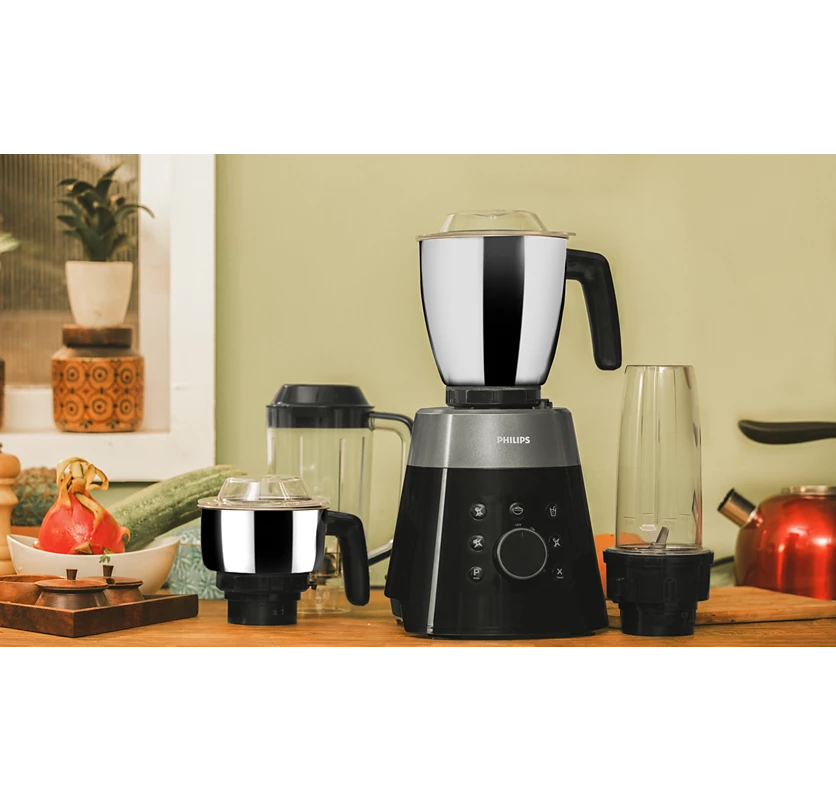 PHILIPS Avance Collection Mixer Grinder | Soft sound technology, Turbo power (HL7777/00)
