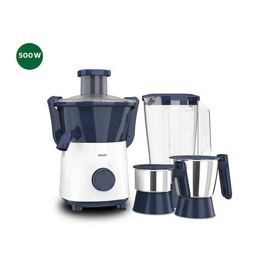 PHILIPS Daily collection Juicer Mixer Grinder | Multi-utility Jars, Ergonomical design | 500W, Perfect for Daily Use (HL7568/00)