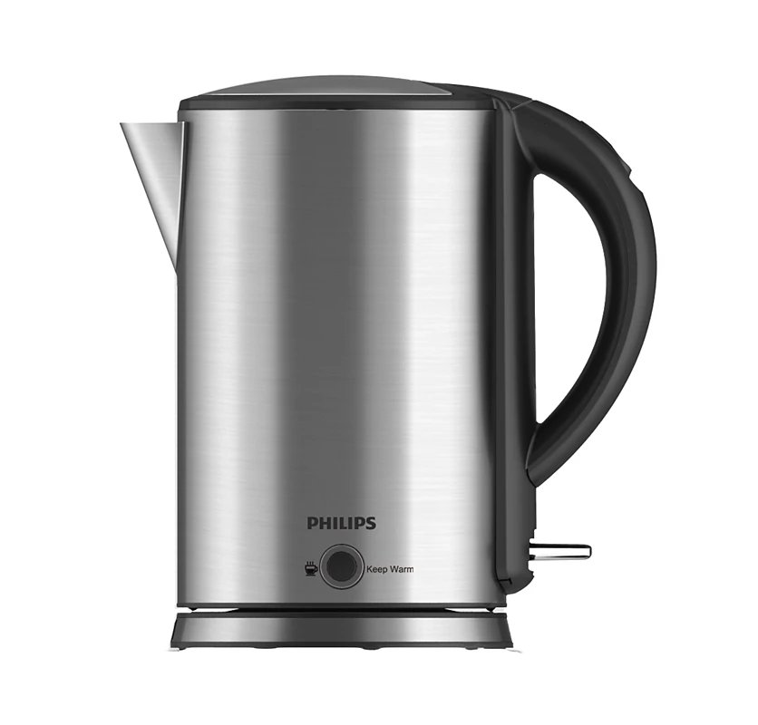 PHILIPS Viva Collection Kettle | Food-Grade Stainless-steel 1.7L Kettle | Heat-Resistant, Safe boil body, Detachable Filter (HD9316/06)