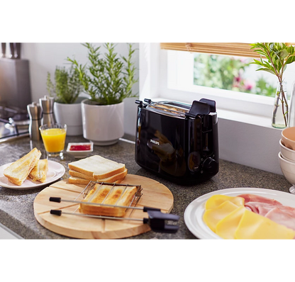 PHILIPS Daily Collection Toaster |8 settings, Integrated bun warming rack, Compact design, Sandwich rack (HD2583/90)