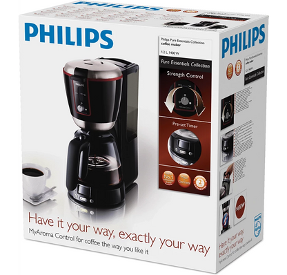 PHILIPS Pure Essentials Coffee Maker with Thermal Jug | 1400w Powerful Coffee Maker (HD7692/90)