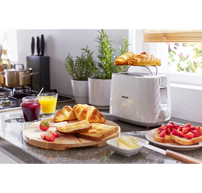 PHILIPS Daily Collection Toaster | 8 settings, Integrated bun warming rack, Compact design, Dust cover  (HD2582/00)