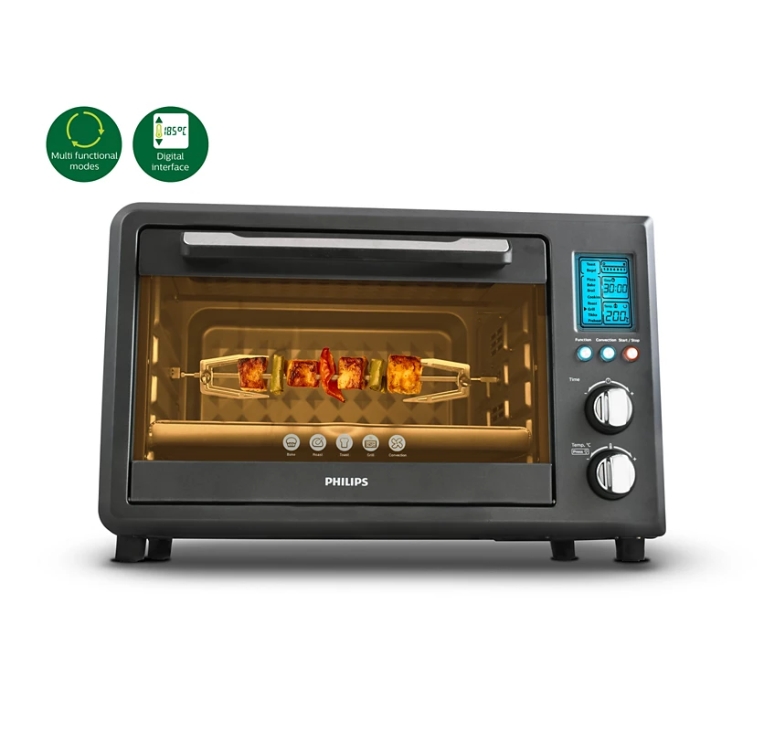 PHILIPS Avance Collection 36L Oven Toast Grill | 2000W, 10 Presets, Touch Control, Smart display Panel (HD6976/00)