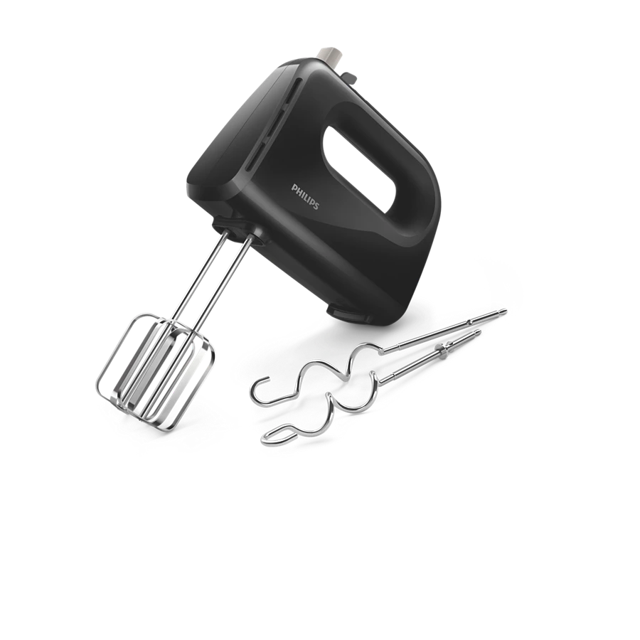 PHILIPS 300 W Daily Collection Mixer | Strip beaters & dough hooks, Lightweight (HR3705/10)