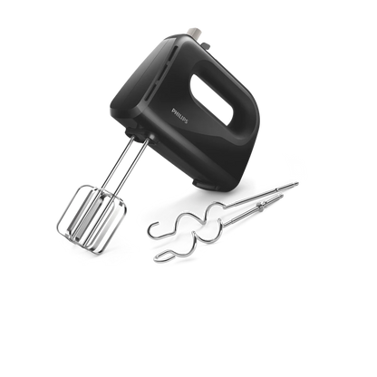 PHILIPS 300 W Daily Collection Mixer | Strip beaters & dough hooks, Lightweight (HR3705/10)