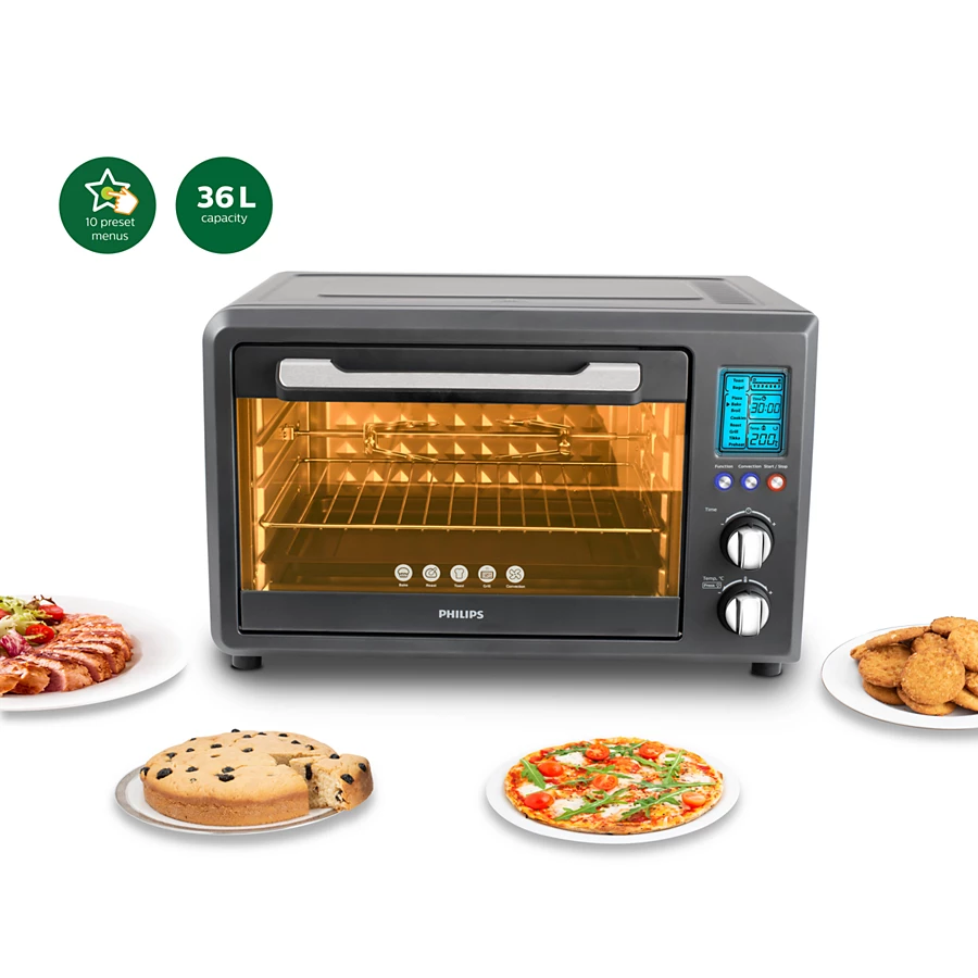 PHILIPS Avance Collection 36L Oven Toast Grill | 2000W, 10 Presets, Touch Control, Smart display Panel (HD6976/00)