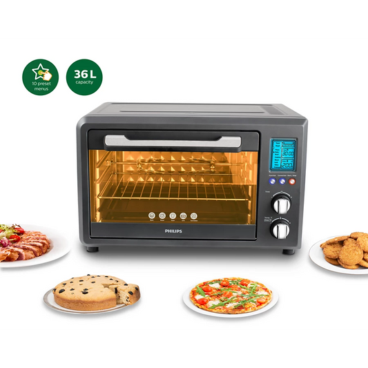 PHILIPS Avance Collection 36L Oven Toast Grill | 2000W, 10 Presets, Touch Control, Smart display Panel (HD6976/00)