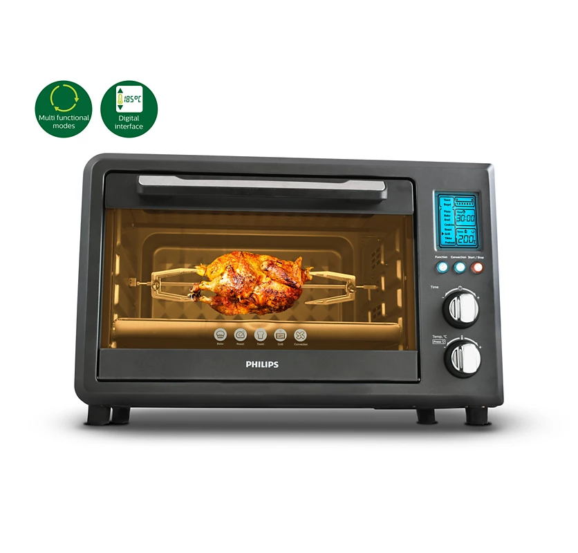 PHILIPS Avance Collection 36L Oven Toast Grill | 2000W, 10 Presets, Touch Control, Smart display Panel (HD6976/00)