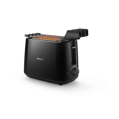 PHILIPS Daily Collection Toaster |8 settings, Integrated bun warming rack, Compact design, Sandwich rack (HD2583/90)