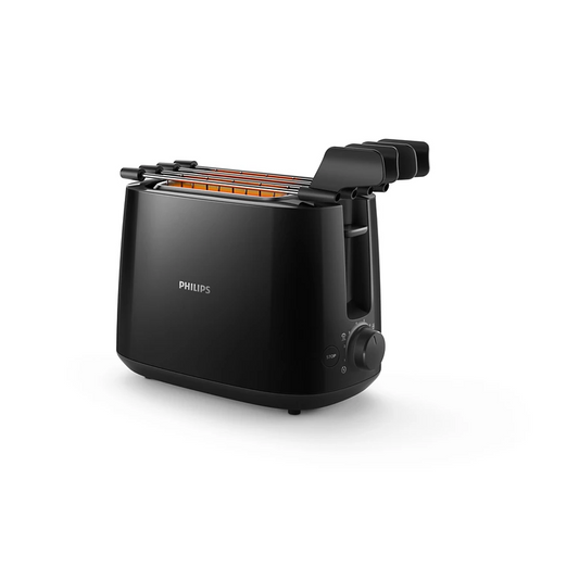 PHILIPS Daily Collection Toaster |8 settings, Integrated bun warming rack, Compact design, Sandwich rack (HD2583/90)