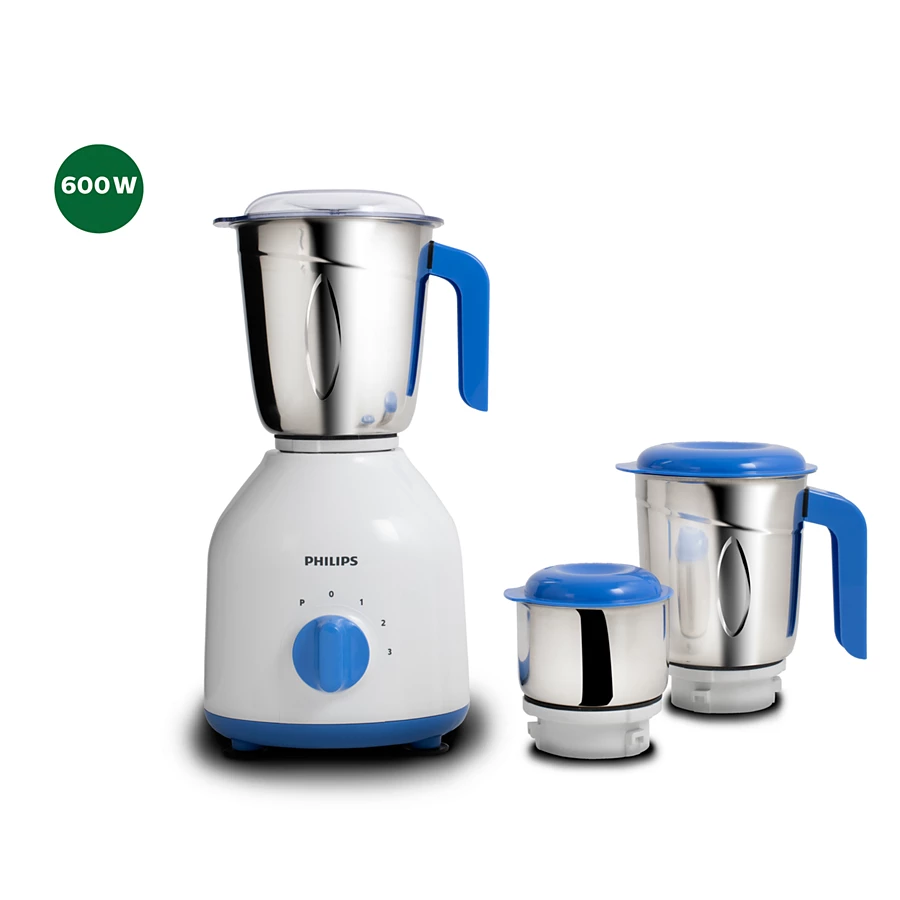 PHILIPS 600 W Daily Collection Mixer Grinder | Easy Grinding, Food-Grade Stainless-steel Jars (HL7555/00)